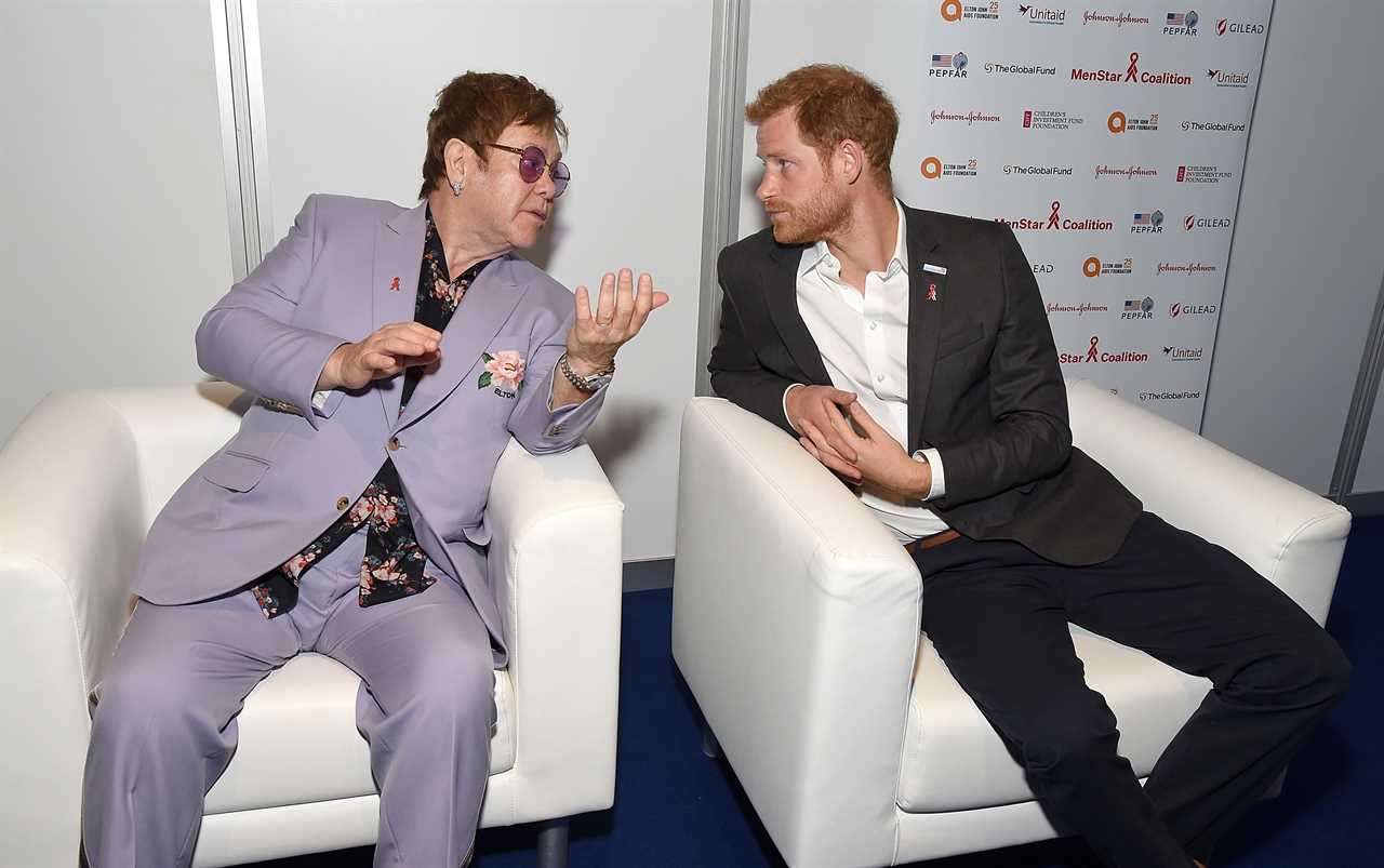 Prince Harry gushes ‘thanks for being a friend to my mum and kids’ in message to Elton John with Meghan Markle