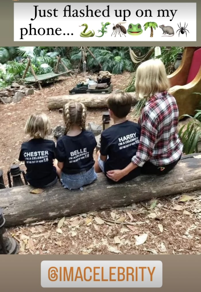 Holly Willoughby posts rare picture of all three of her children in the I’m A Celeb jungle