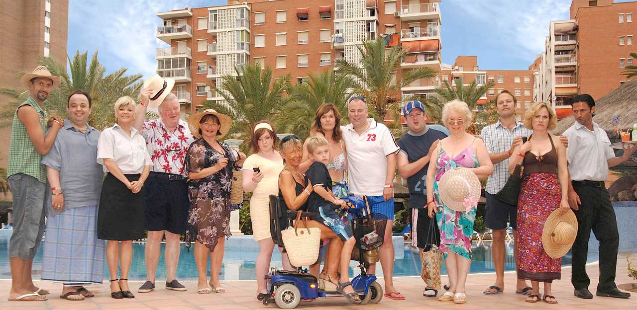 Benidorm child star Oliver Stokes looks unrecognisable as he joins co-stars for comedy reunion