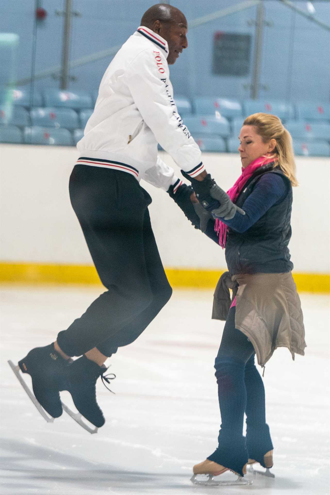 Dancing on Ice’s John Fashanu looks terrified as he tries daring move in training