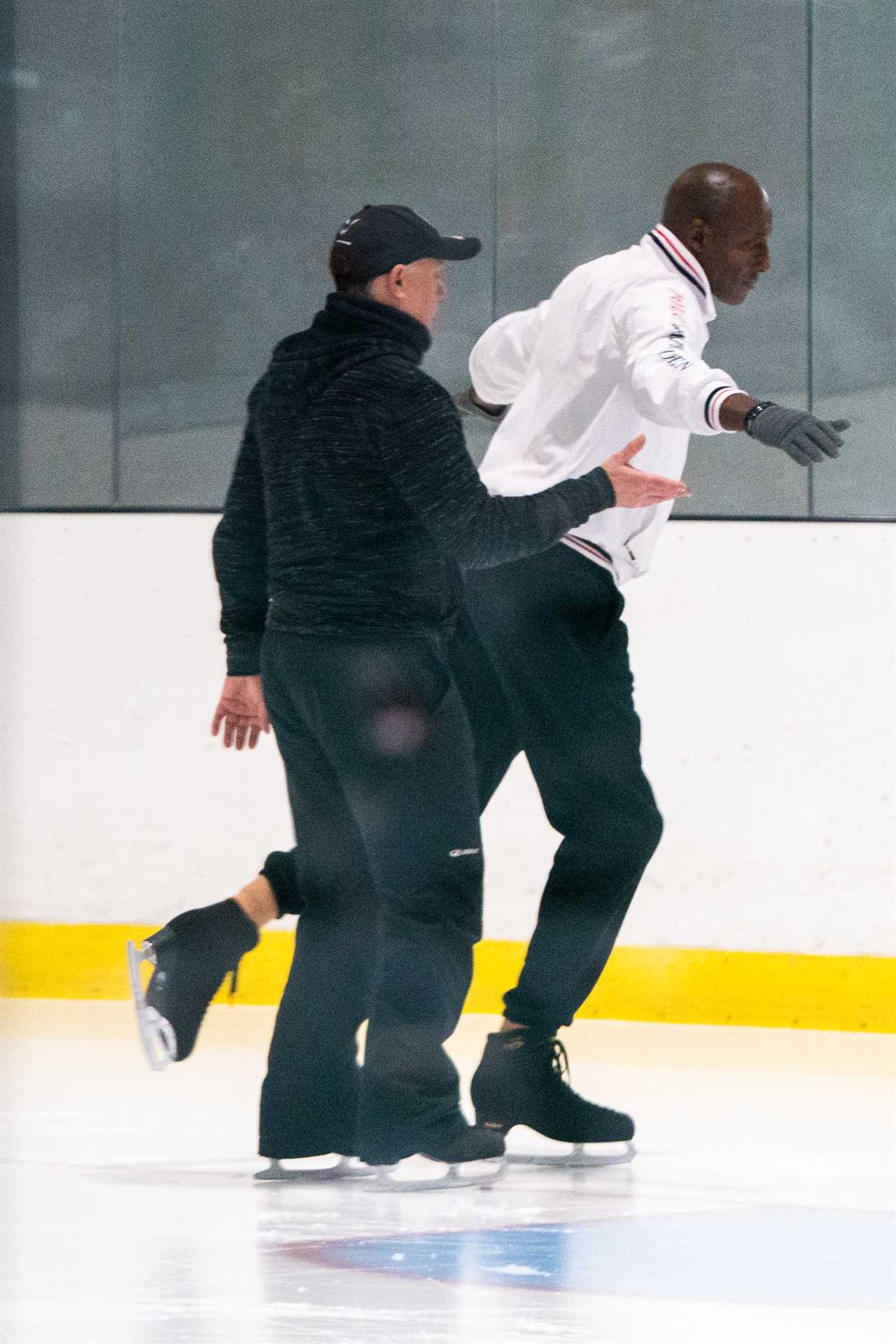 Dancing on Ice’s John Fashanu looks terrified as he tries daring move in training