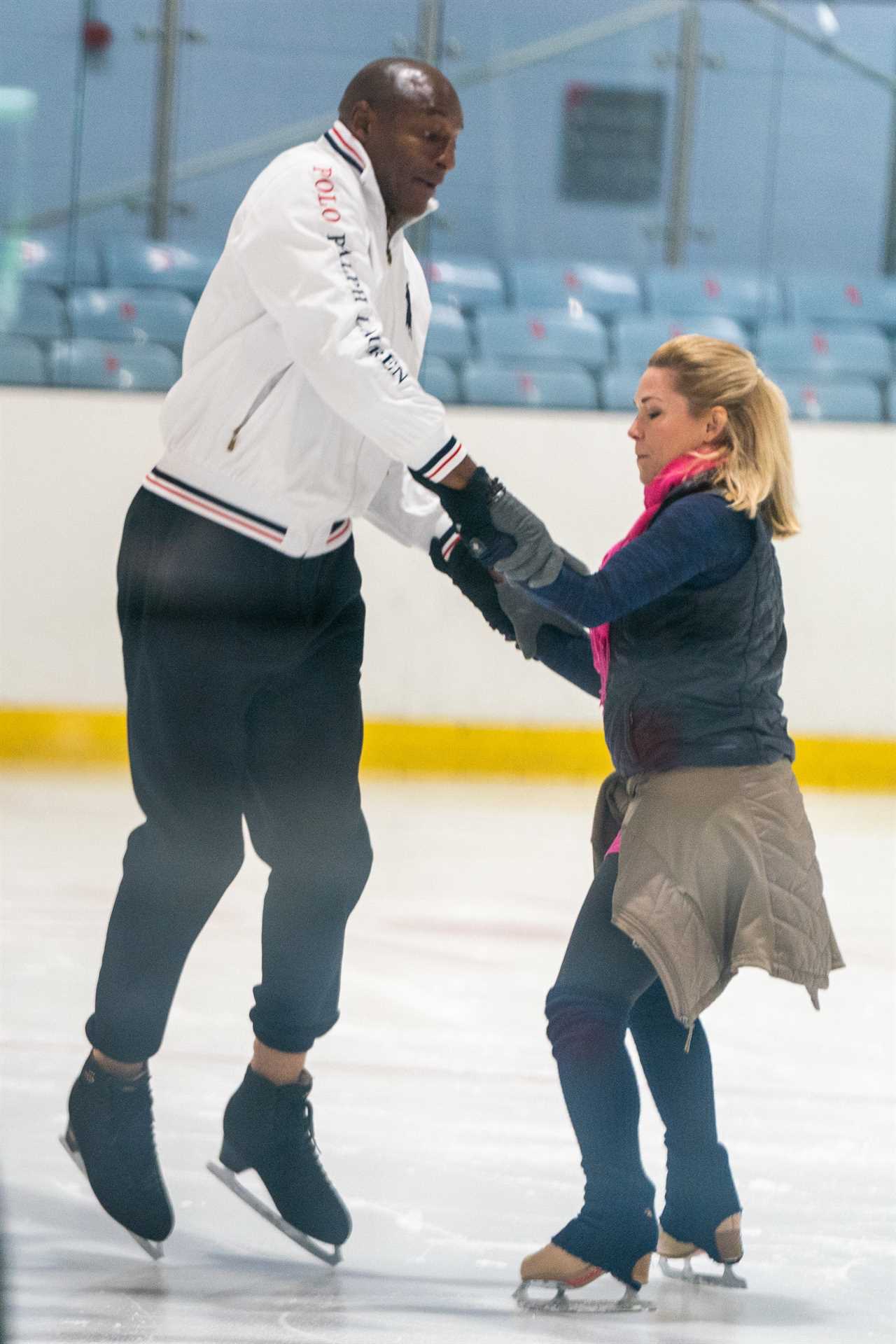 Dancing on Ice’s John Fashanu looks terrified as he tries daring move in training