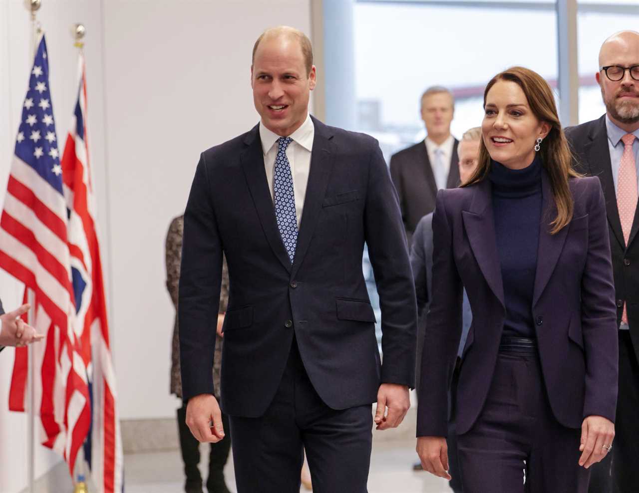 Princess Kate and Prince William pictured for the first time since Buckingham Palace race row as they arrive in US