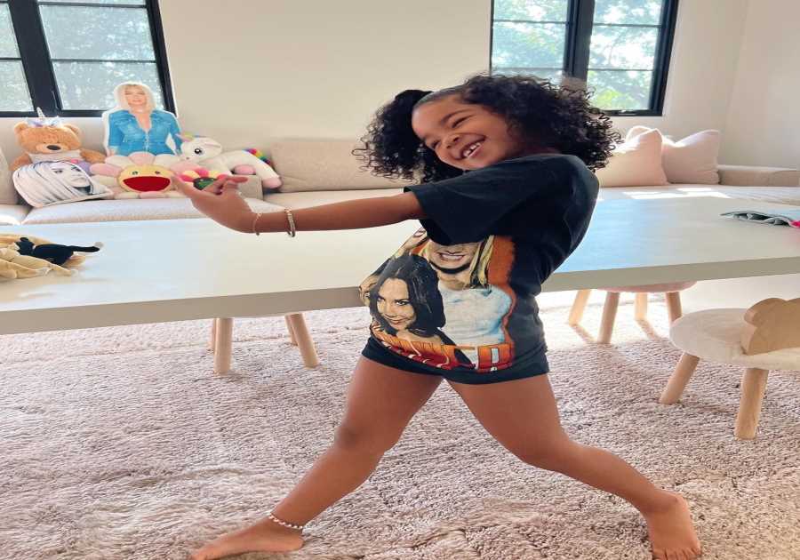 Khloe Kardashian shares sweet new photos of daughter True, 4- but fans are baffled by bizarre detail in the background