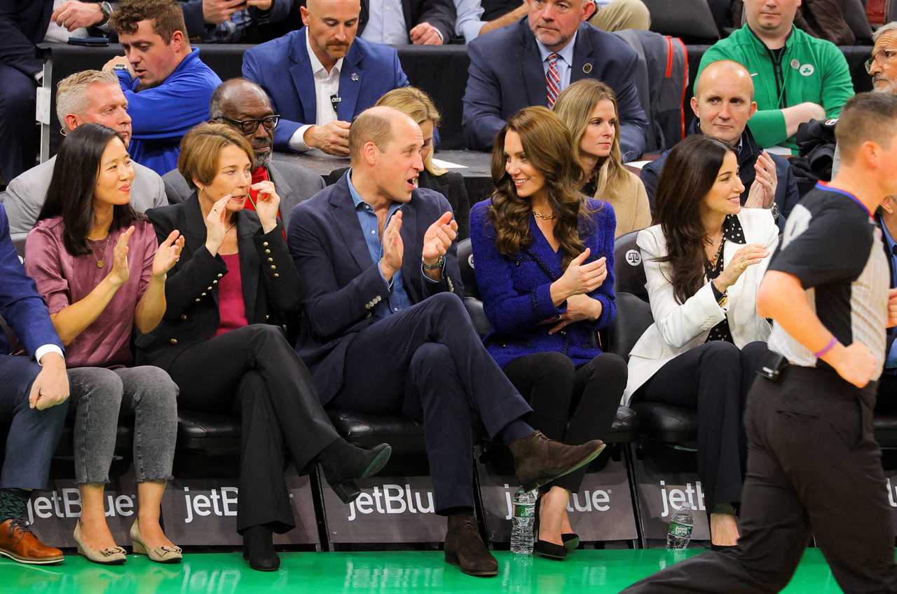 Beaming Prince William and Princess Kate clap and pose for selfies at NBA game in Boston on royal tour