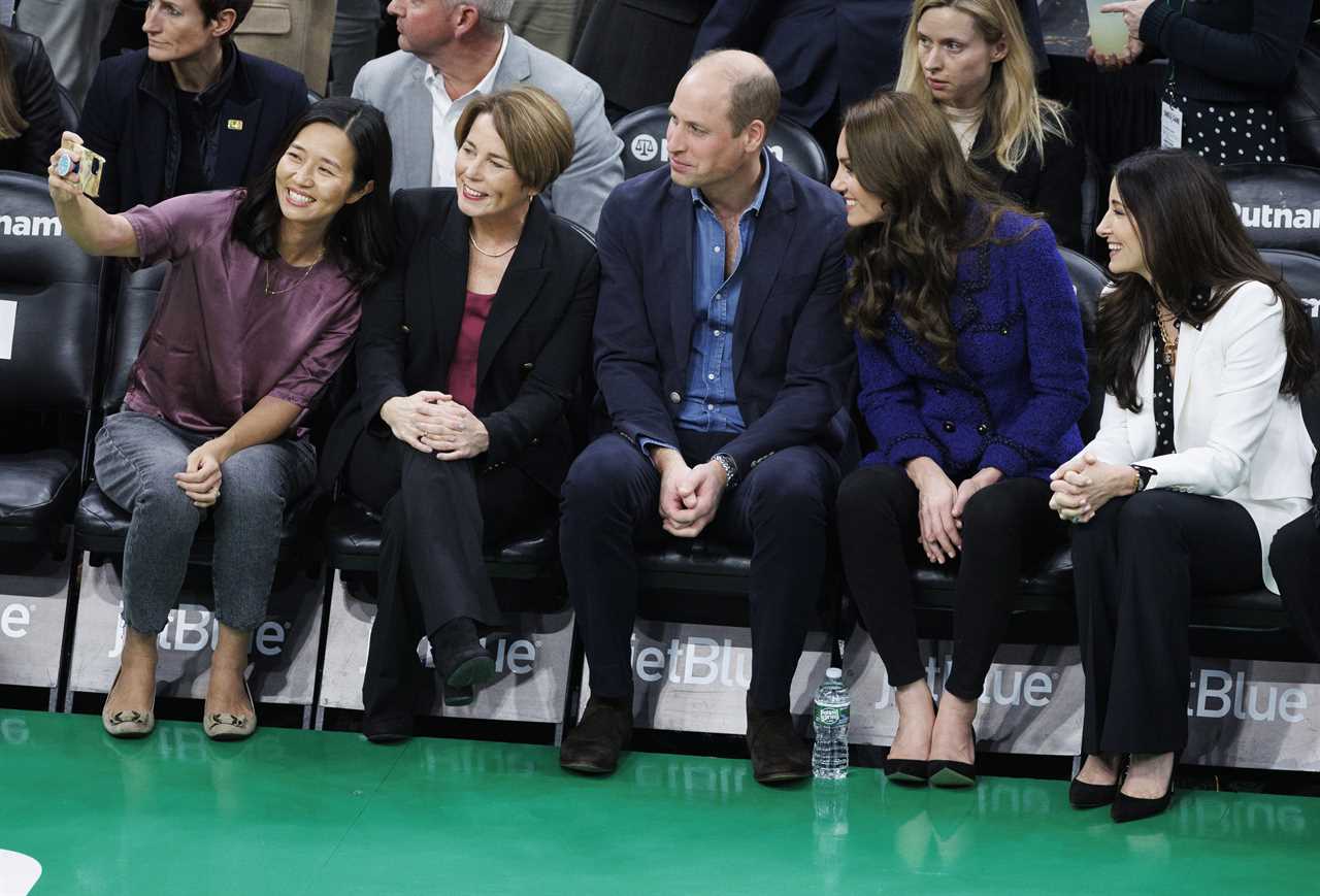 Beaming Prince William and Princess Kate clap and pose for selfies at NBA game in Boston on royal tour