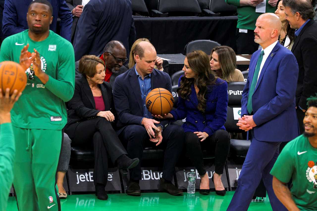 Beaming Prince William and Princess Kate clap and pose for selfies at NBA game in Boston on royal tour