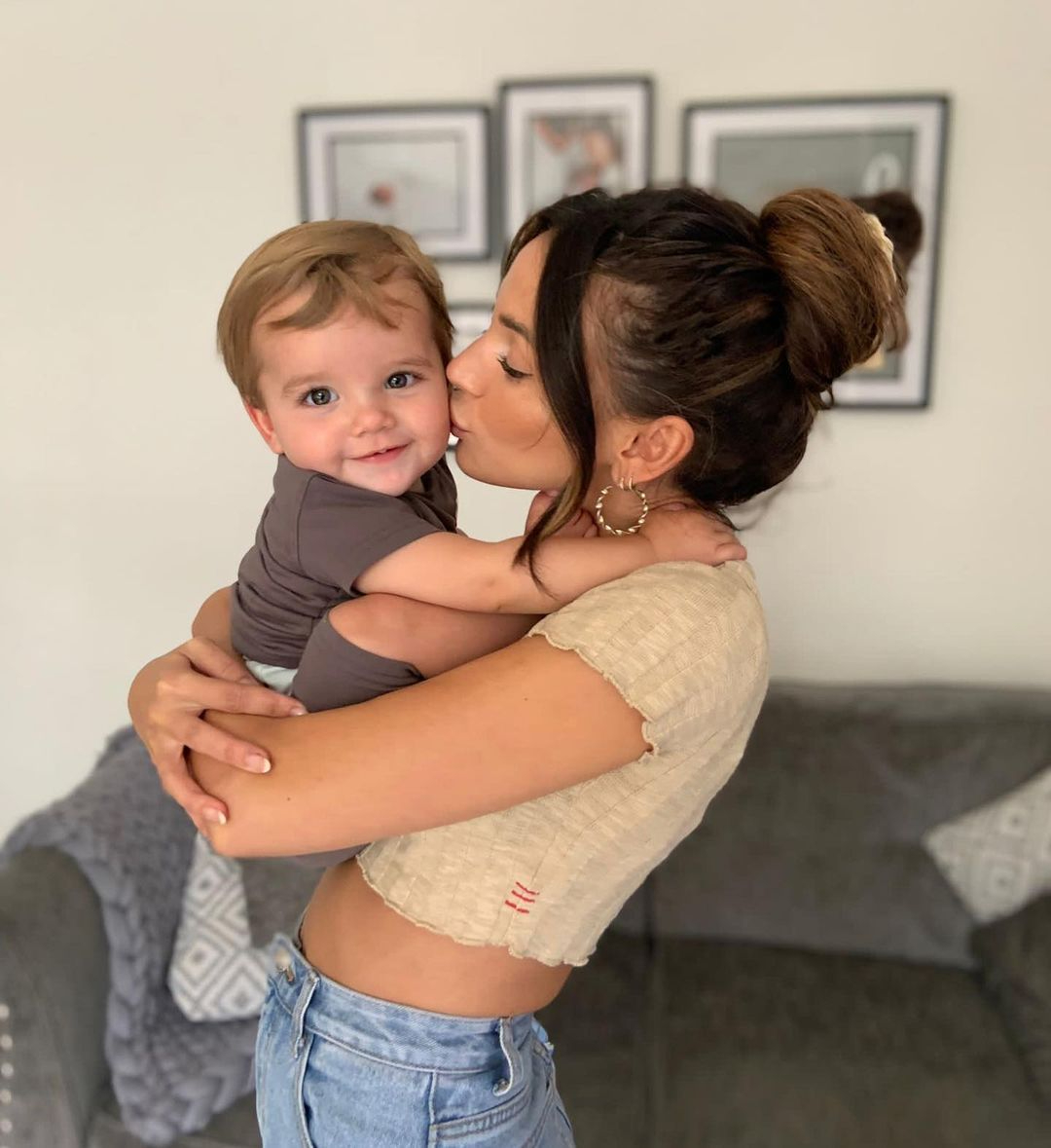 Michelle Keegan stuns fans in onsie while cuddling cousin’s son