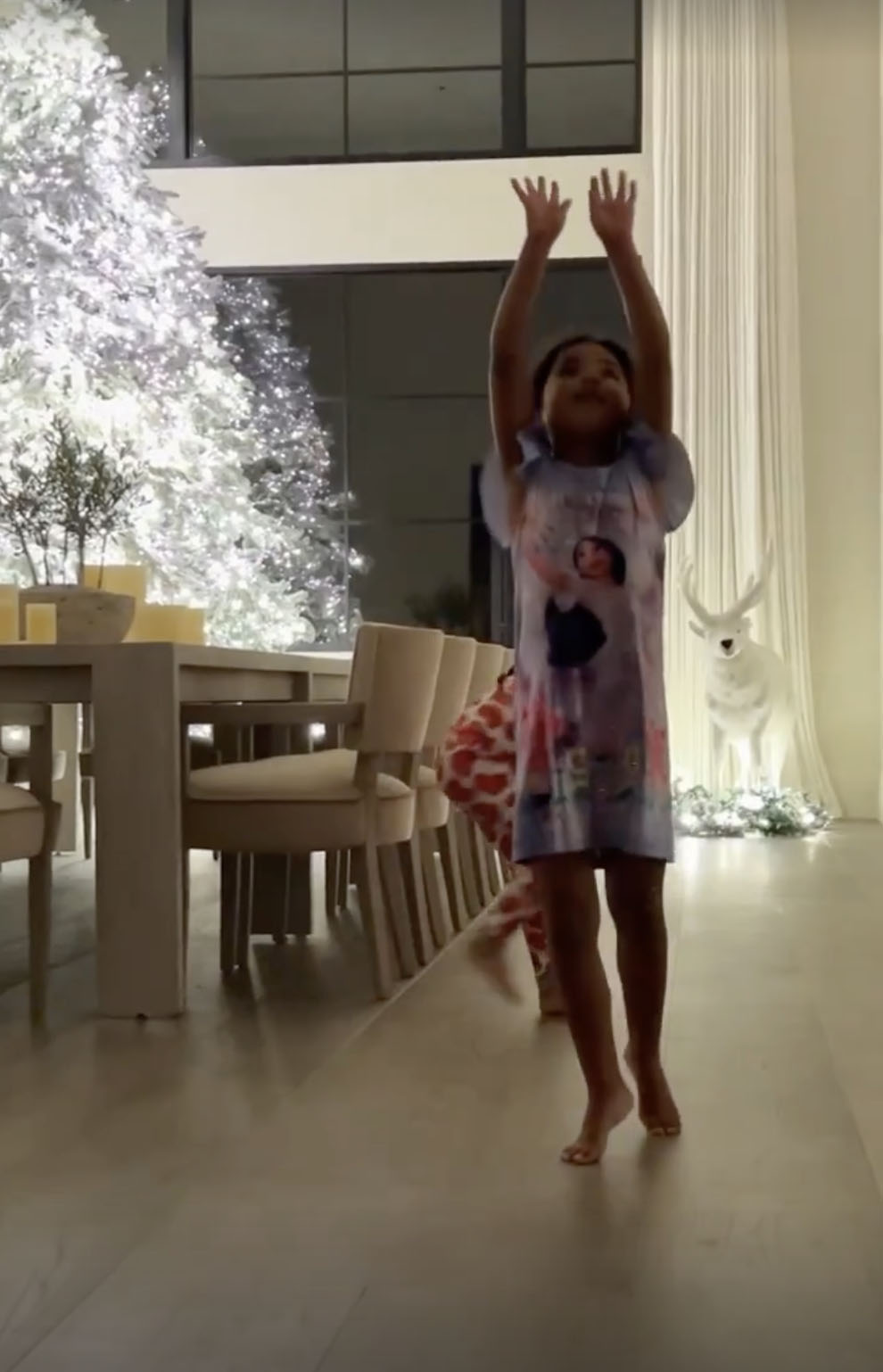 Khloe Kardashian shows off lavish Christmas dining room decor in new video with daughter True, 4, & niece Dream, 6