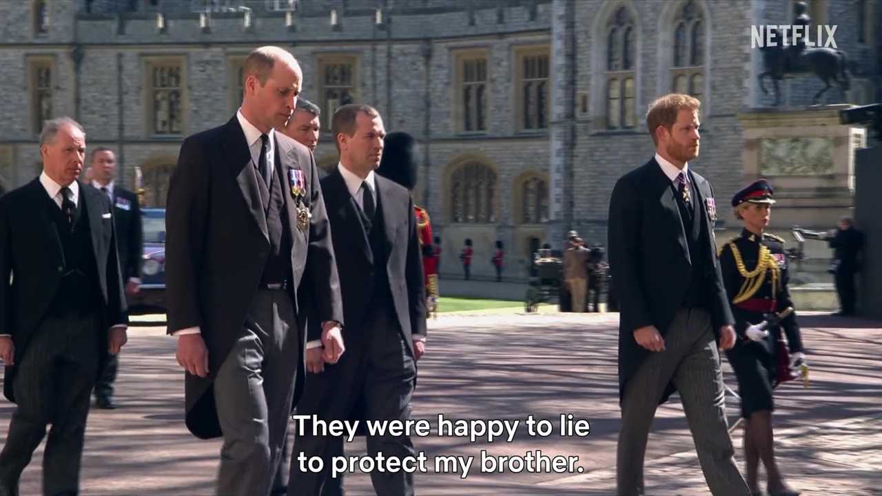 Prince Harry fires shot at Royal Family claiming ‘they were happy to lie to protect brother’ William but ‘not Meghan’
