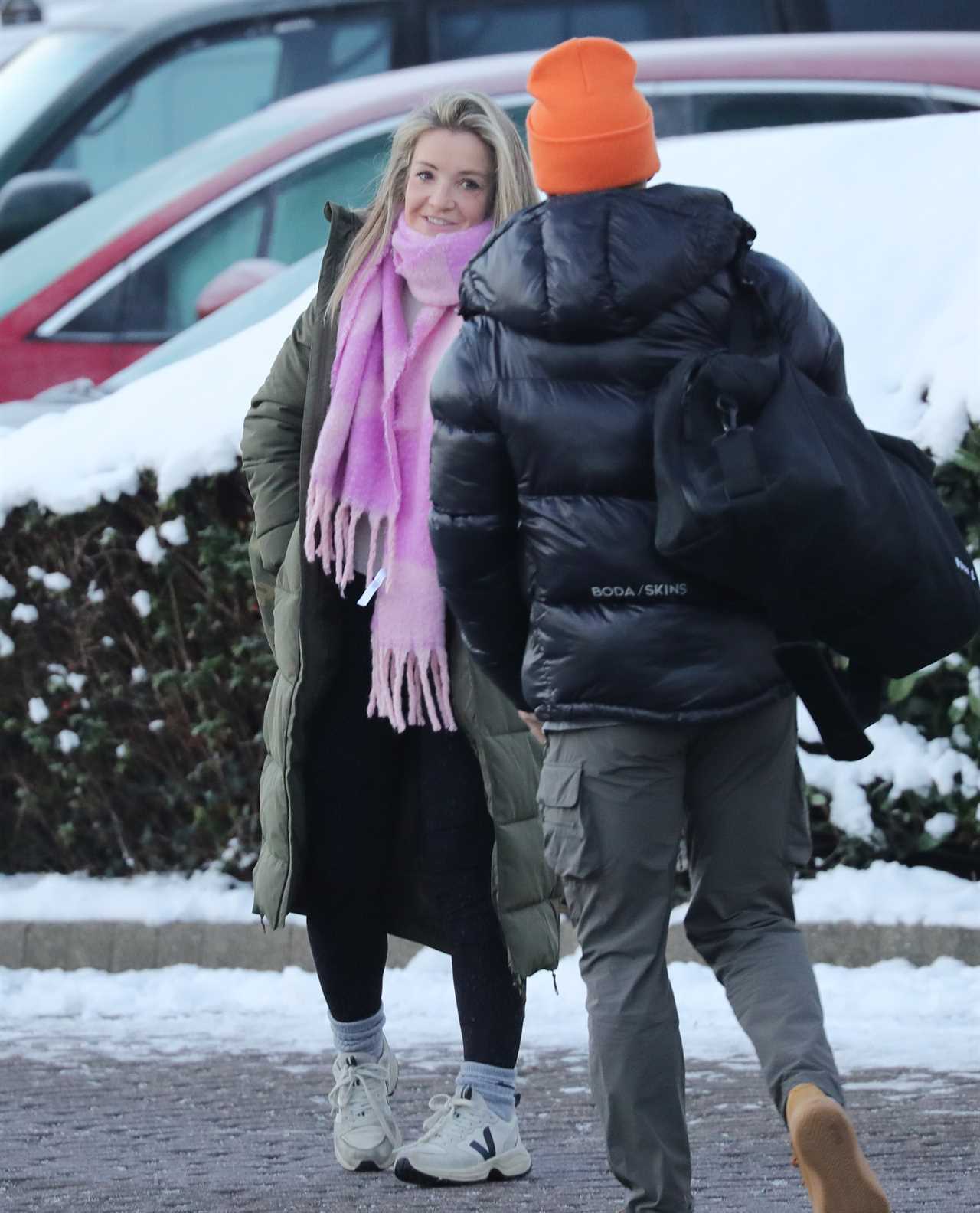 Strictly’s Helen Skelton and partner Gorka wrap up warm as they arrive at rehearsals for final show