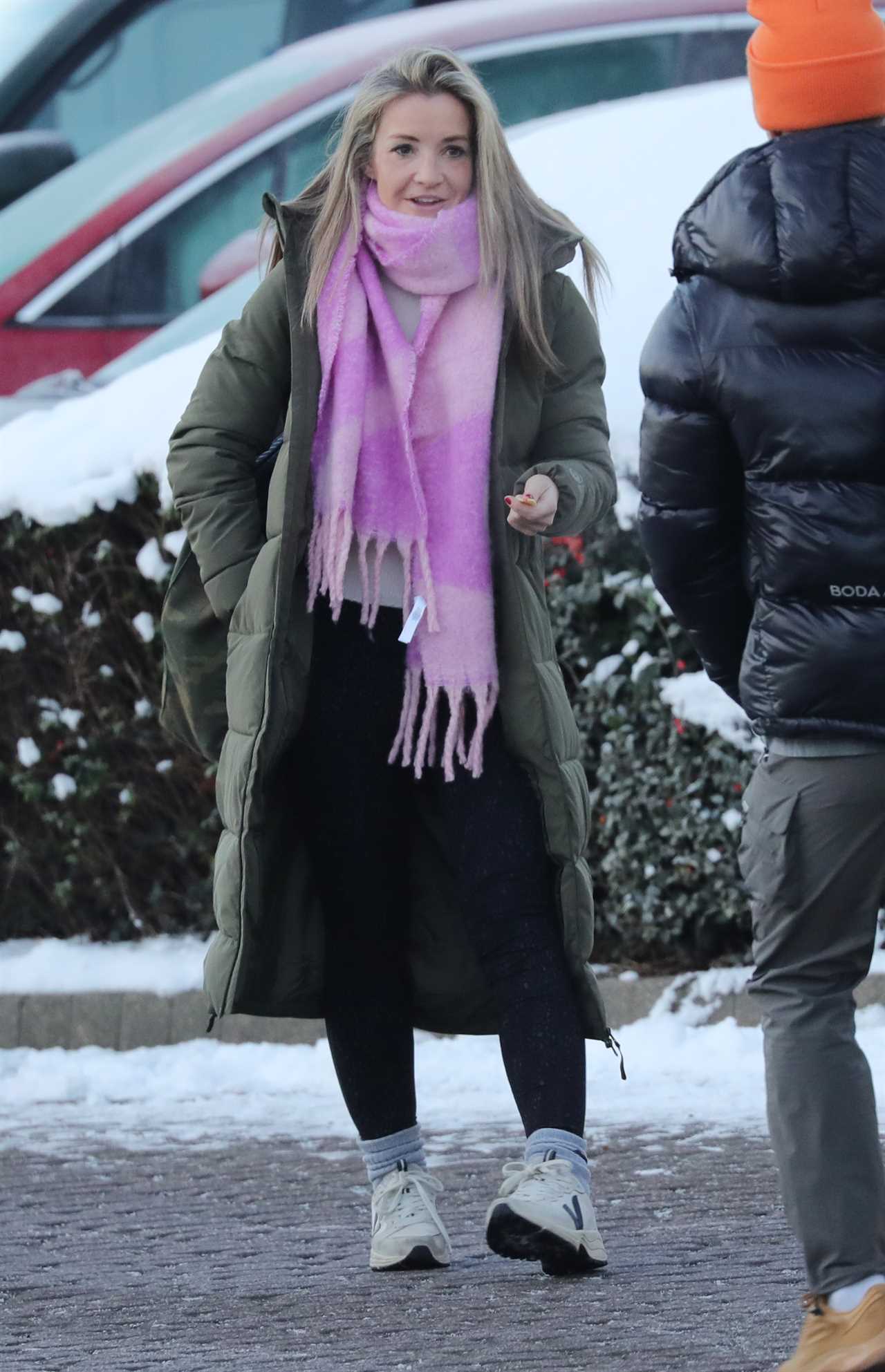 Strictly’s Helen Skelton and partner Gorka wrap up warm as they arrive at rehearsals for final show