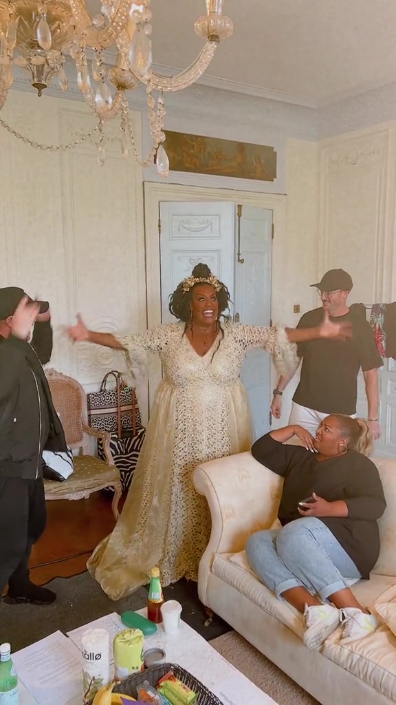 Alison Hammond looks slimmer than ever and almost unrecognisable as she dances backstage at a photoshoot