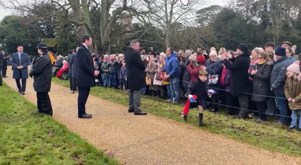 Royal fans all say the same thing about chaotic Prince Louis moment during his first ever Christmas walkabout