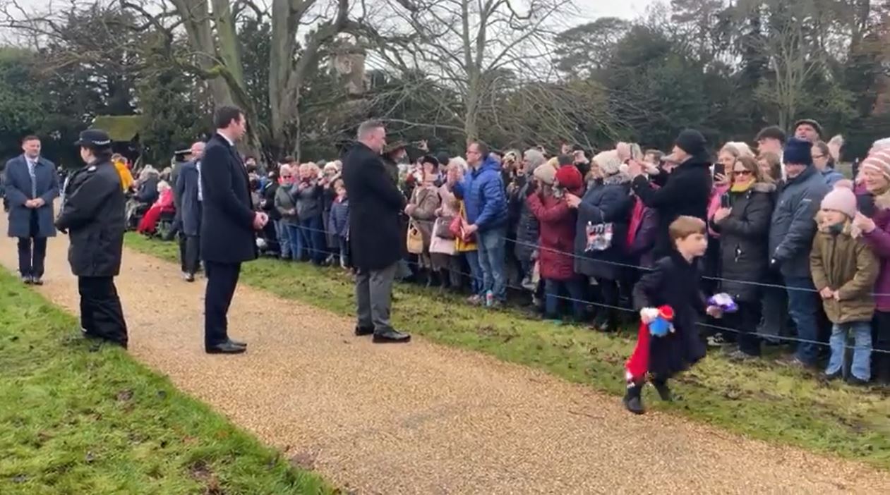 Royal fans all say the same thing about chaotic Prince Louis moment during his first ever Christmas walkabout