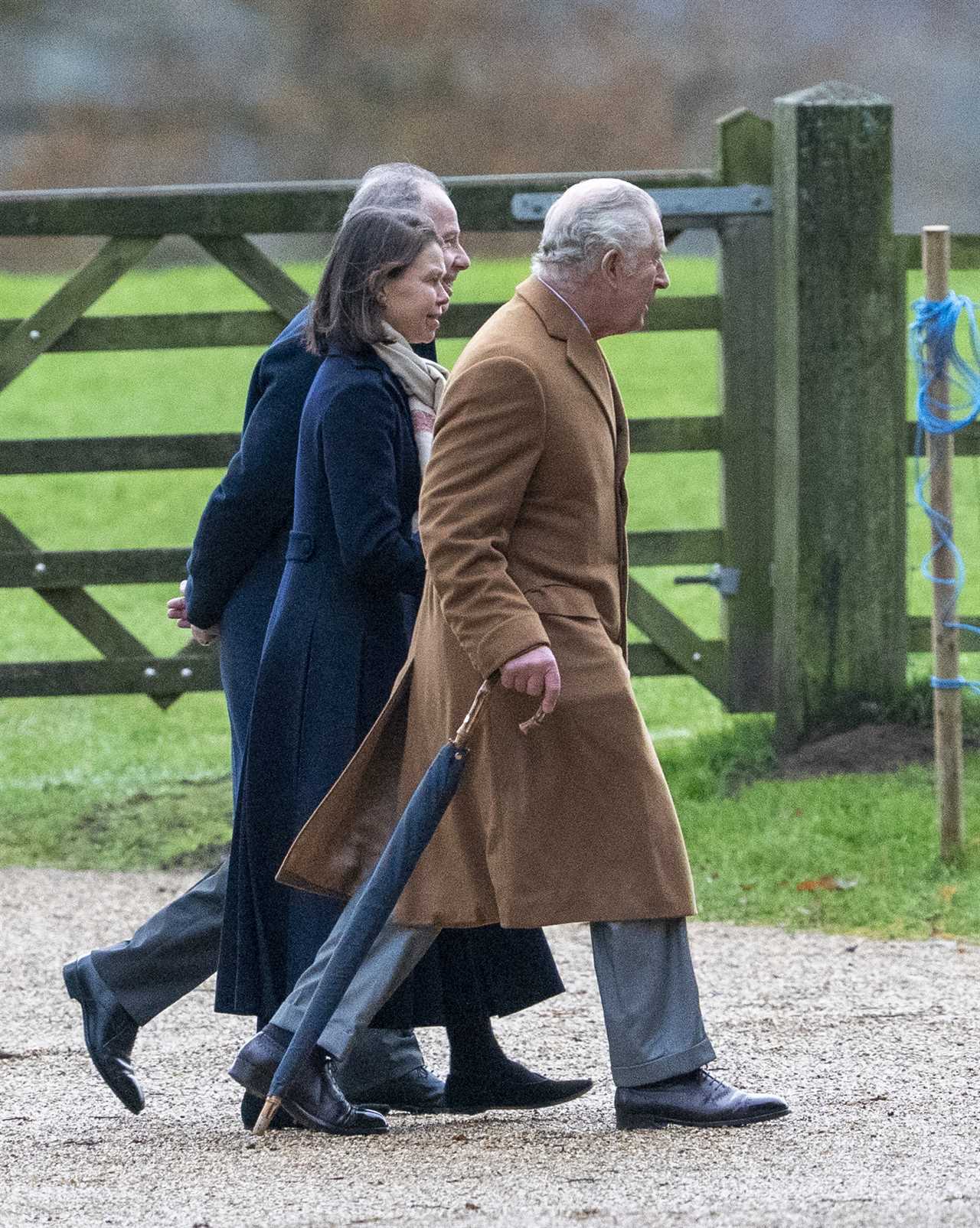 King Charles & Camilla attend early Christmas service at Sandringham with Prince William, Kate Middleton & other royals