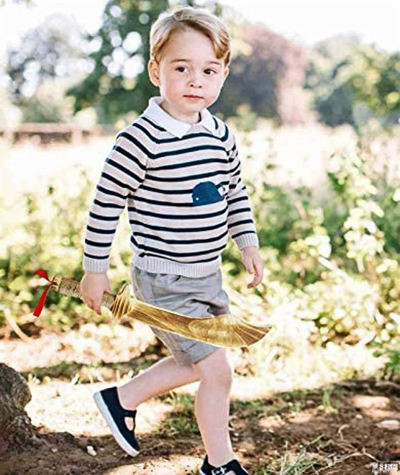 Mocked-up image of Prince George is being used to sell toy machete on Amazon