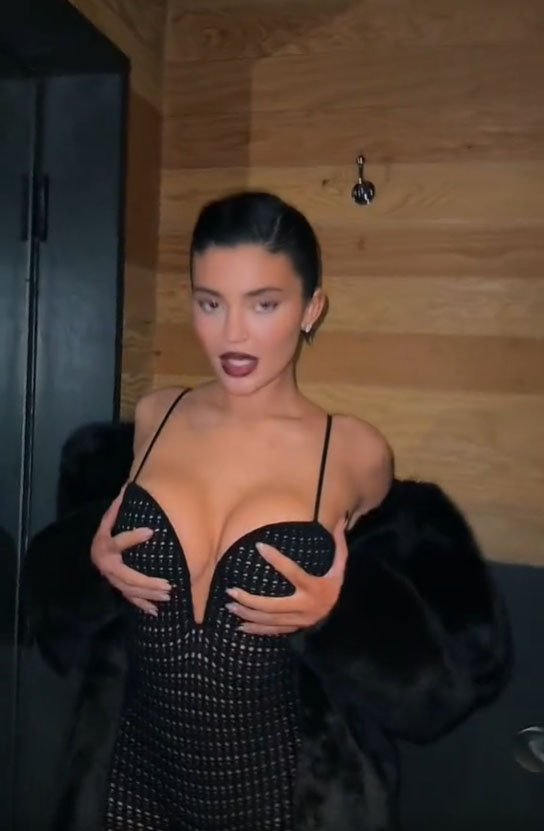 Kardashian fans mock Kylie Jenner’s ‘mandatory’ pose after star grabs her boobs in mesh catsuit for new TikTok