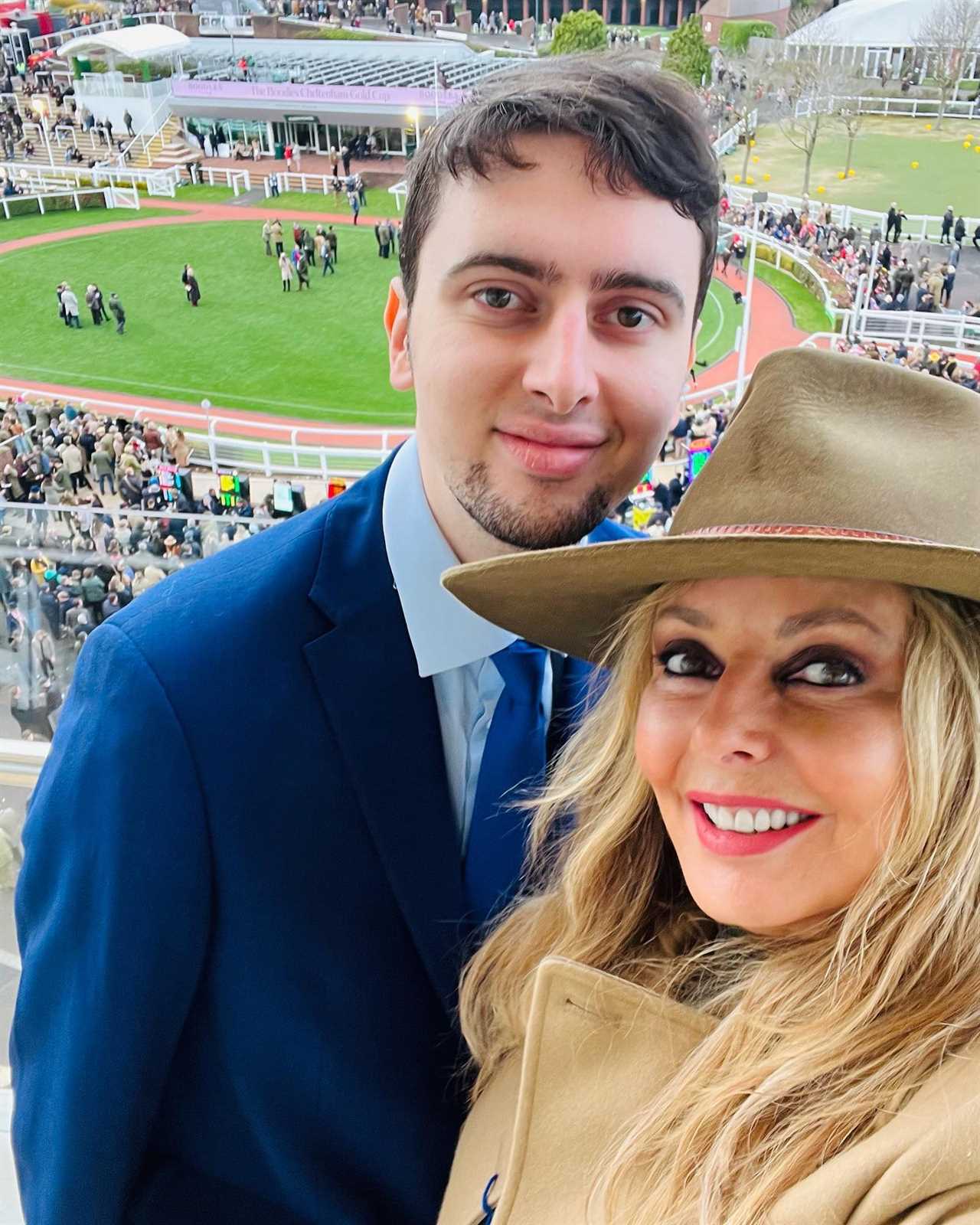 Carol Vorderman looks incredible in leather trousers as spends day with rarely seen son