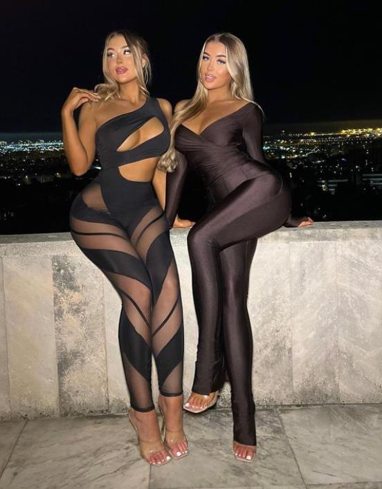 Love Island twins Eve and Jess Gale look unrecognisable in see-through skintight outfits three years after villa