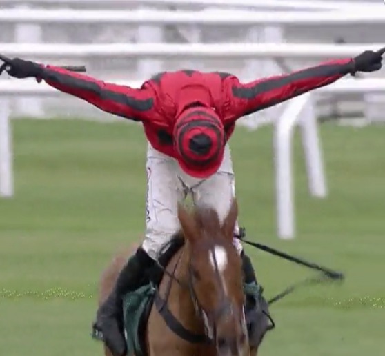 Jockey’s ‘Meghan Markle’ celebration becomes the most recognisable since Frankie Dettori’s flying dismount