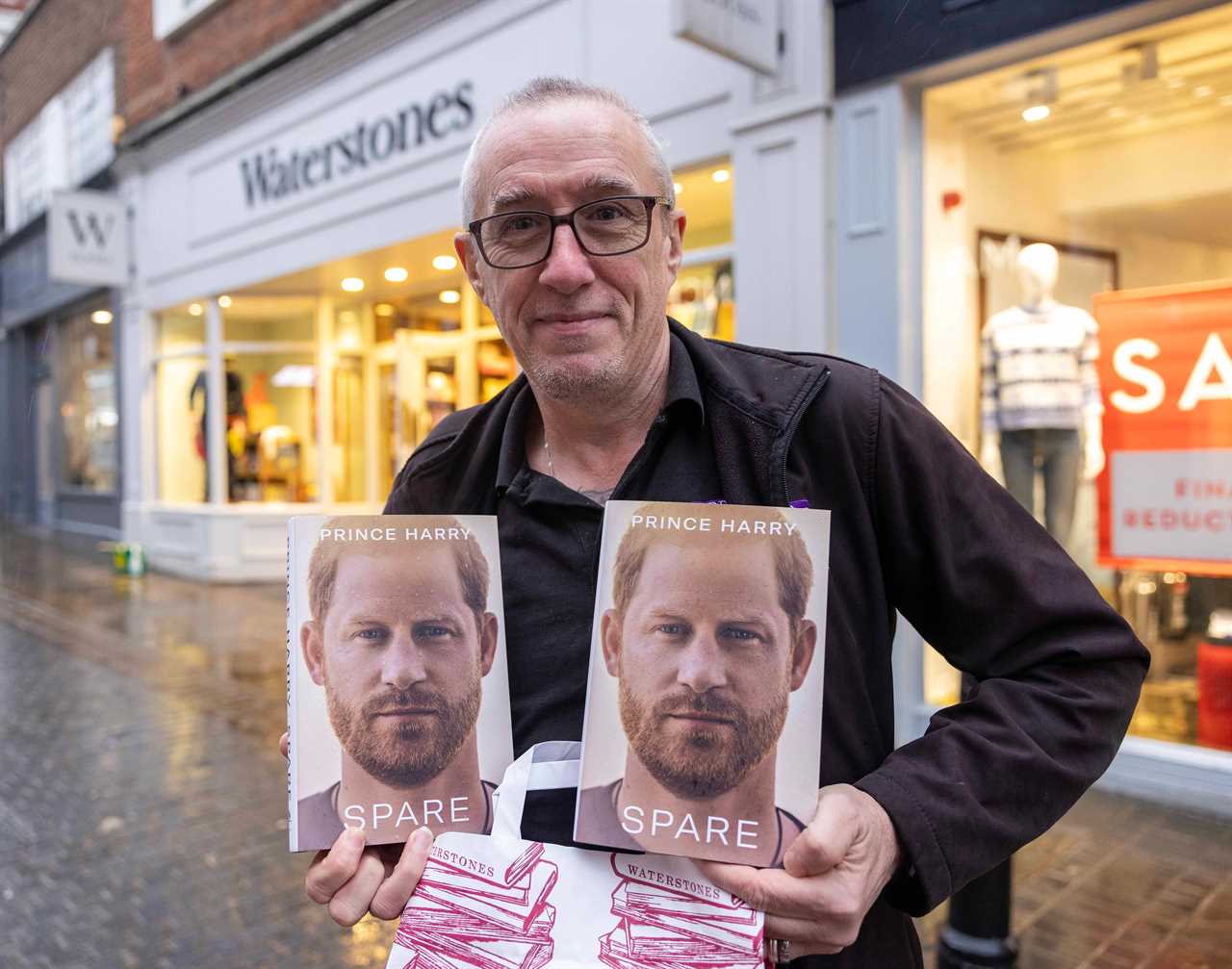 Joker bookshop boss puts Prince Harry’s memoir Spare next to Bella Mackie’s How to Kill Your Family in window