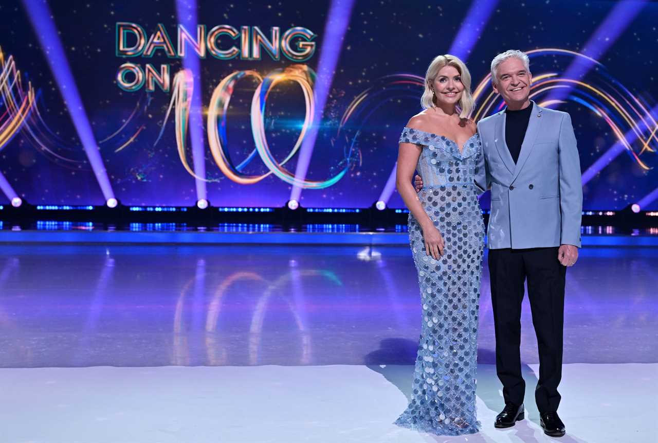 Holly Willoughby looks stunning in plunging ballgown as she returns to host Dancing on Ice