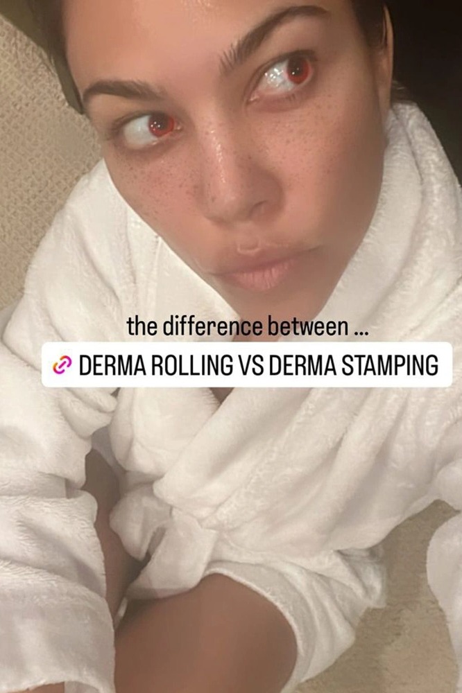 Kourtney Kardashian goes pantless in extremely short cotton robe for new photo after ‘relaxing’ day at the spa