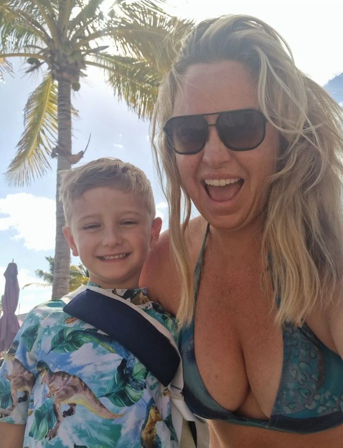 Josie Gibson looks slimmer than ever in bikini as she gives update on son’s health condition