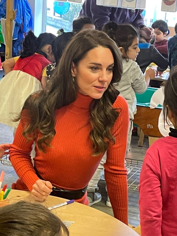 Princess Kate beams on visit to nursery as she carries on with Royal duties after Prince Harry blast