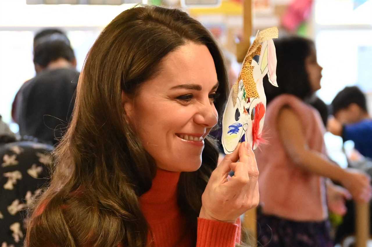 Princess Kate beams on visit to nursery as she carries on with Royal duties after Prince Harry blast