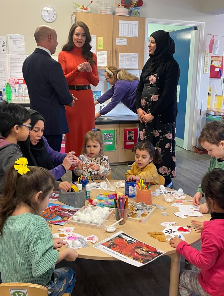 Princess Kate beams on visit to nursery as she carries on with Royal duties after Prince Harry blast