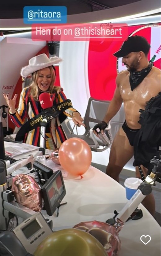 Amanda Holden and Rita Ora scream with excitement as they meet hunky male stripper