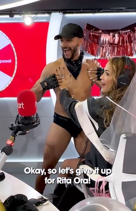 Amanda Holden and Rita Ora scream with excitement as they meet hunky male stripper