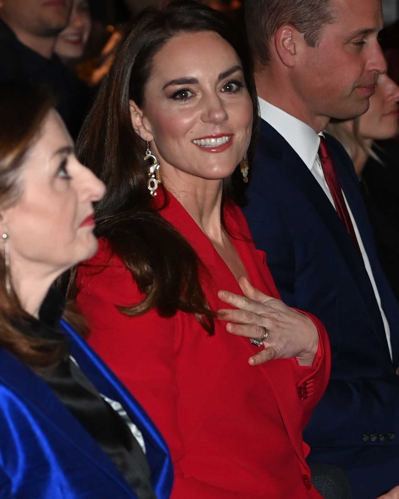 Kate Middleton dazzles in a red suit as she joins Prince William at star-studded gala
