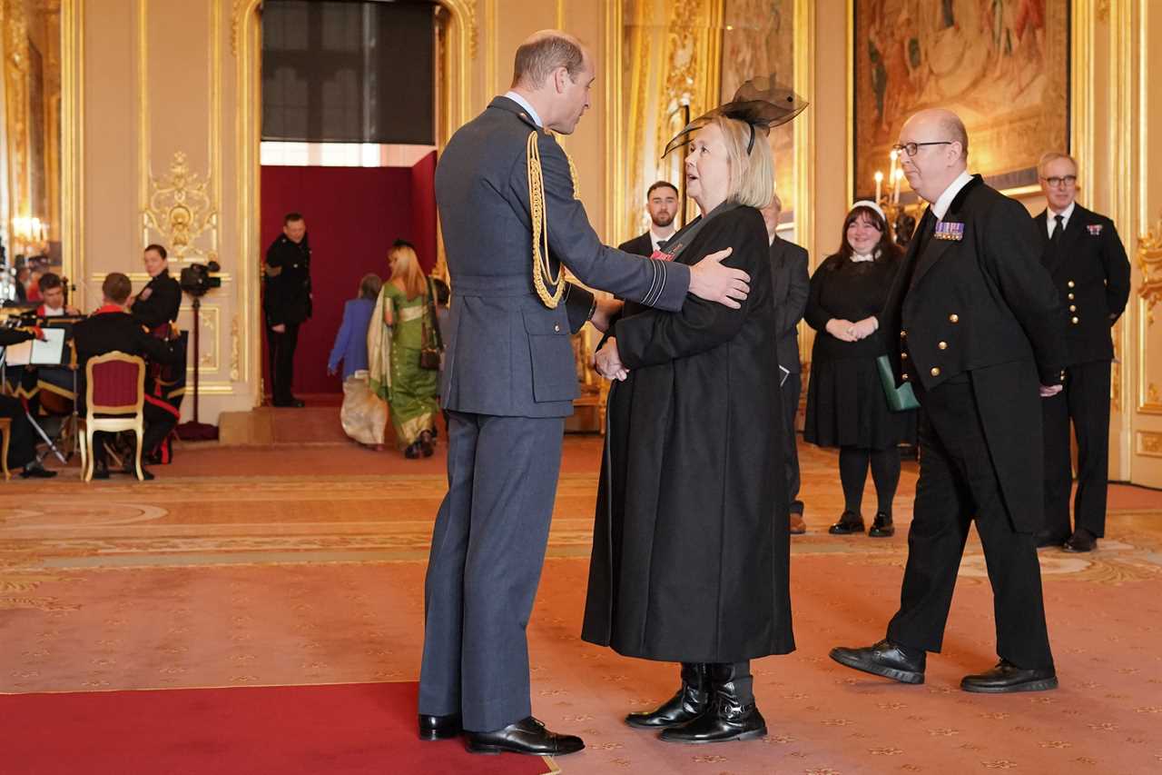 Birds Of A Feather star Pauline Quirke makes rare public appearance to receive MBE from Prince William