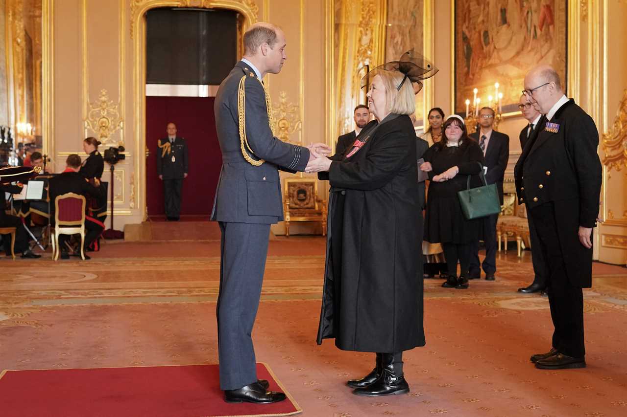 Birds Of A Feather star Pauline Quirke makes rare public appearance to receive MBE from Prince William