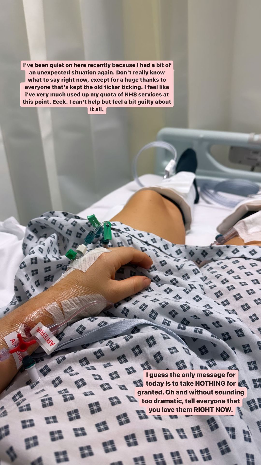 Louise Thompson rushed to hospital as she haemorrhages at home