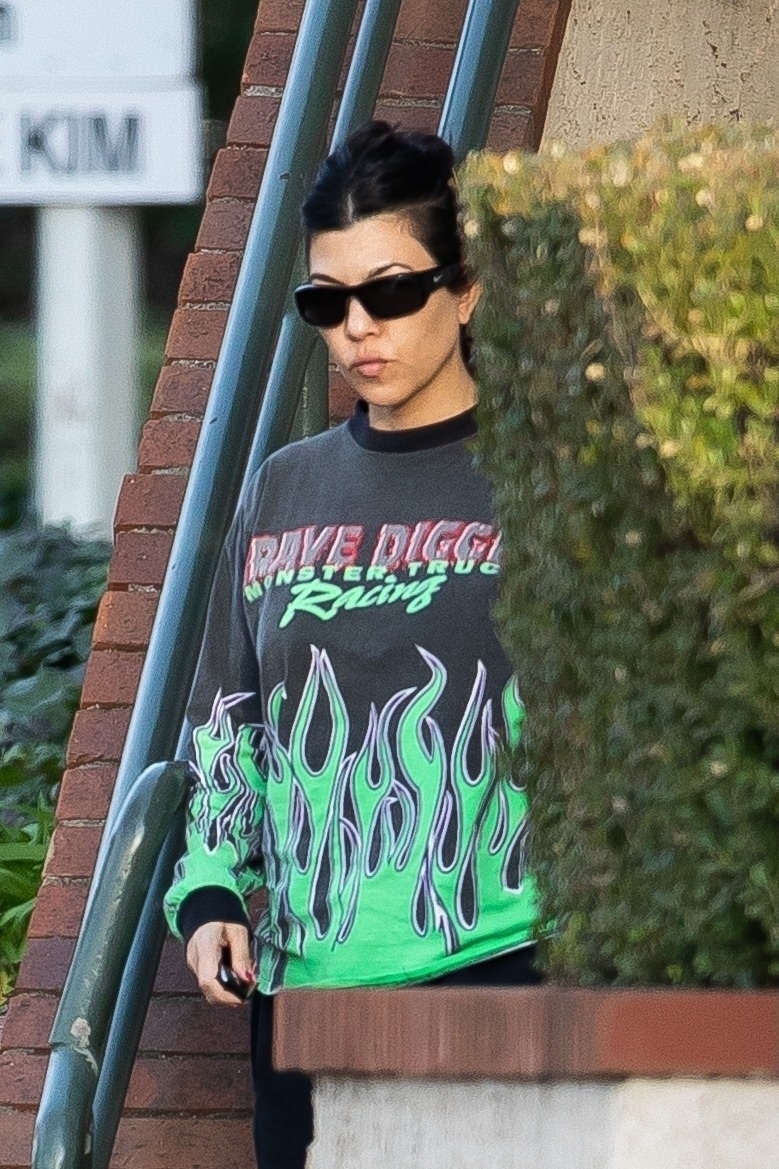 Kourtney Kardashian grabs Reign’s hand as she takes feisty son, 8, and daughter Penelope, 10, to the dentist’s office