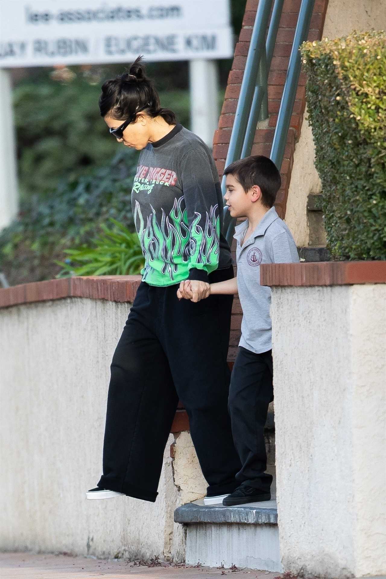 Kourtney Kardashian grabs Reign’s hand as she takes feisty son, 8, and daughter Penelope, 10, to the dentist’s office