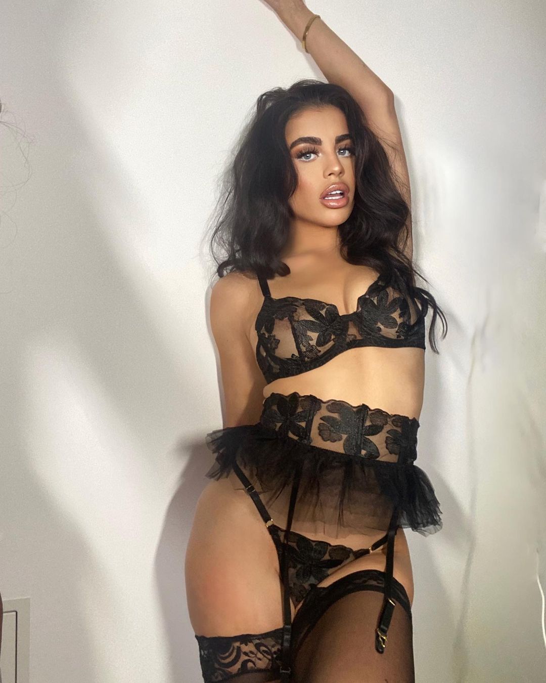 Former Love Island star looks worlds away from the villa as she stuns in see-through outfit