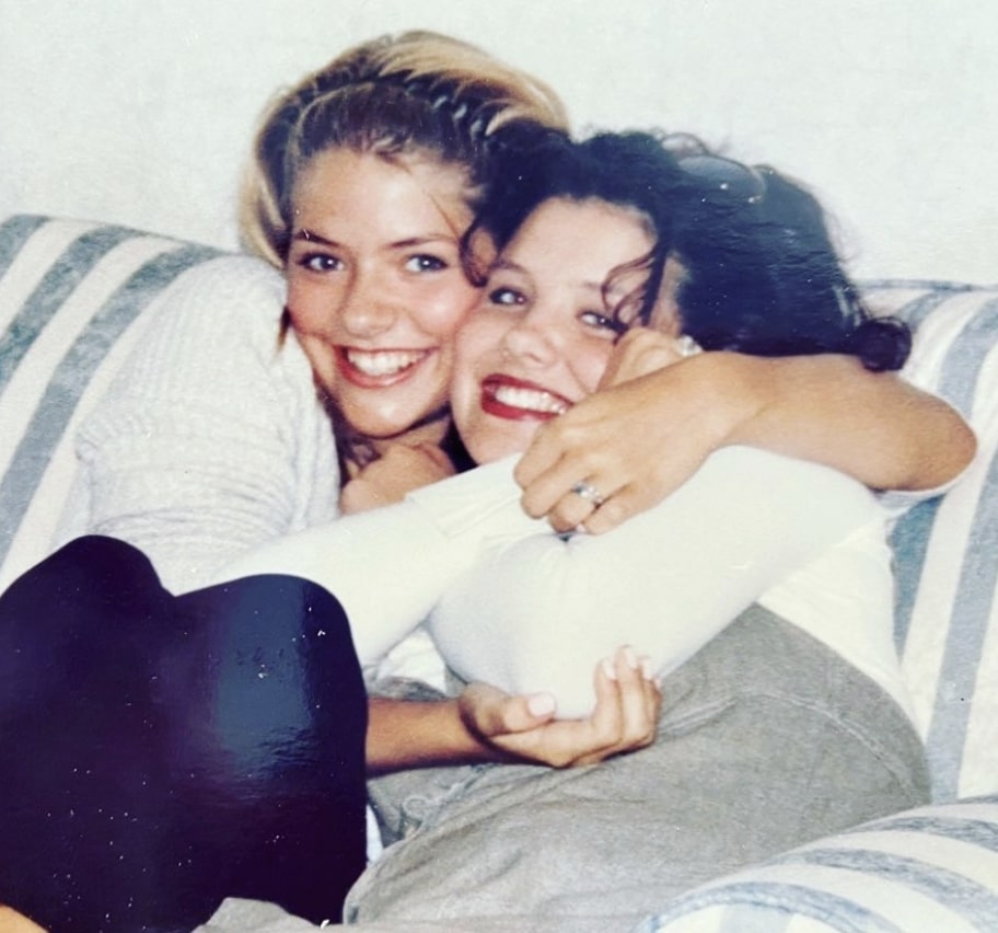 Sweet Holly Willoughby grins in teenage throwback snap shared by her lookalike sister on her birthday