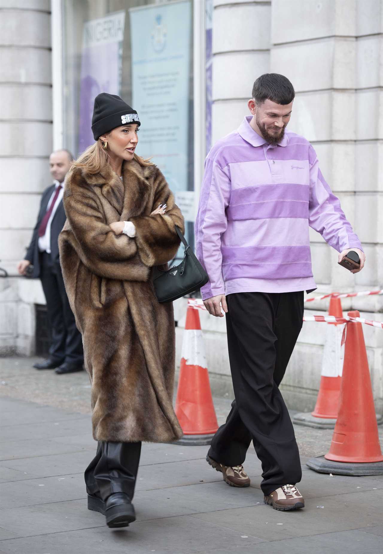 Megan McKenna spotted with international footballer leaving five star London hotel after Valentine’s weekend together