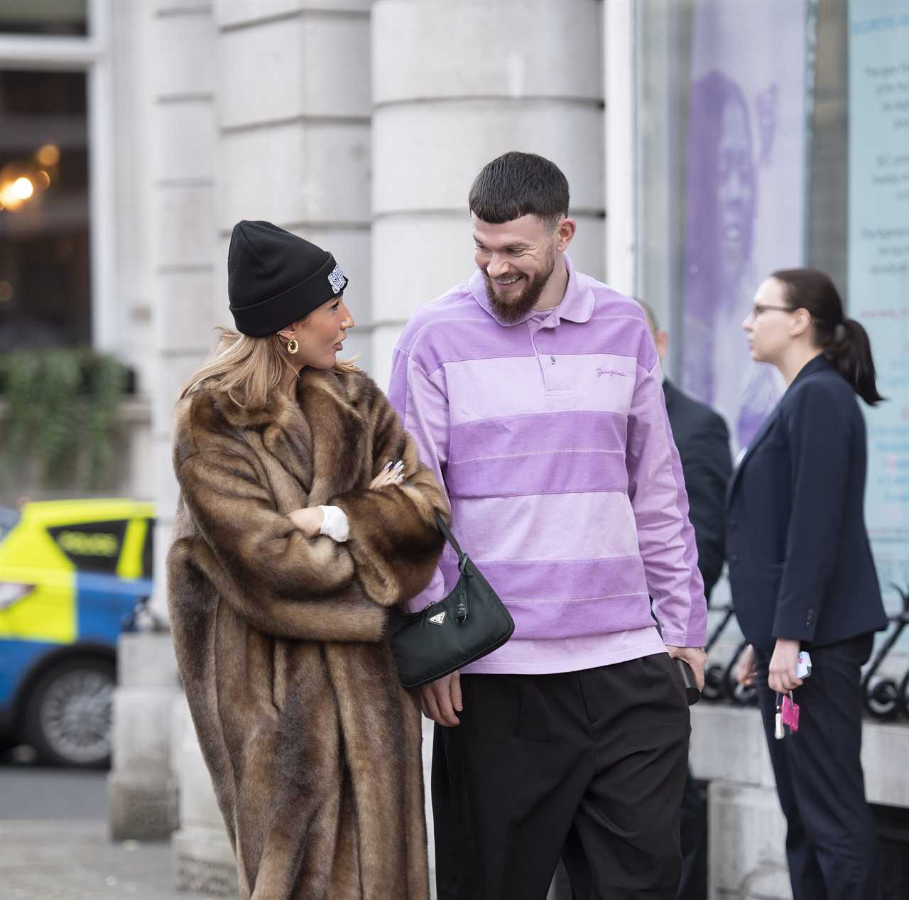 Megan McKenna spotted with international footballer leaving five star London hotel after Valentine’s weekend together