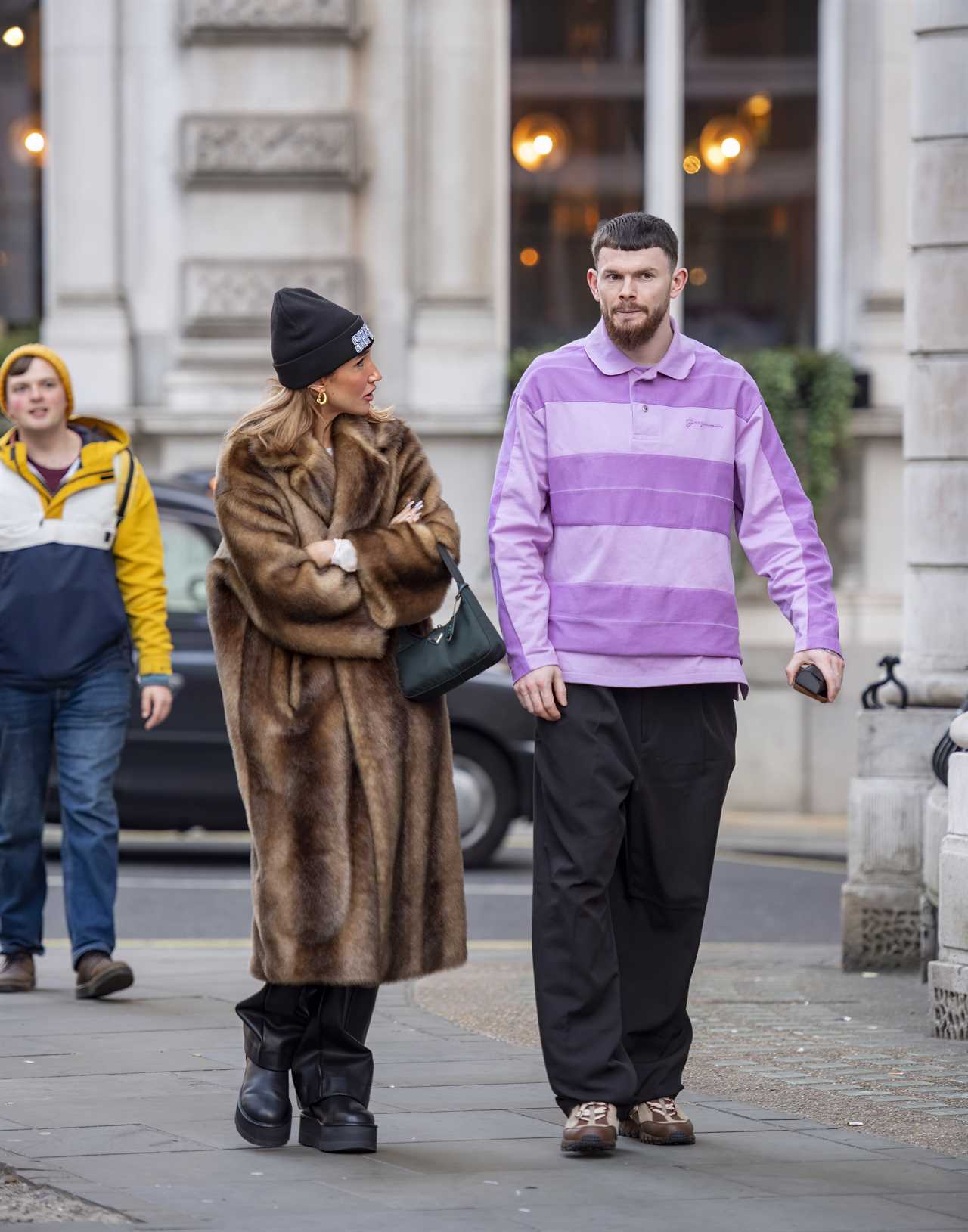 Megan McKenna spotted with international footballer leaving five star London hotel after Valentine’s weekend together