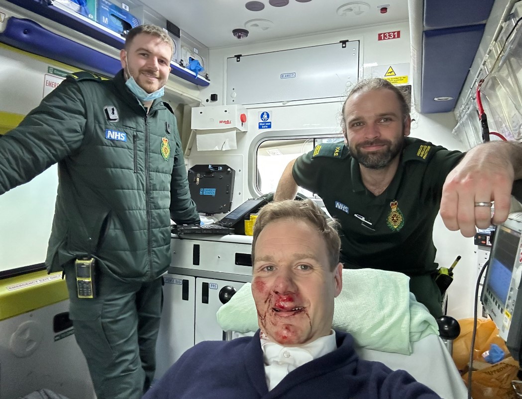 Dan Walker suffers nasty injuries in car crash leaving his face covered in blood – as star says he’s ‘glad to be alive’