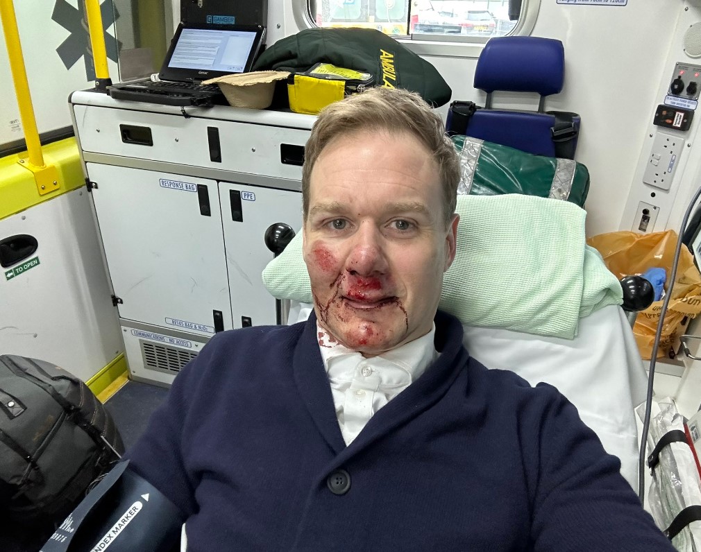 Dan Walker suffers nasty injuries in car crash leaving his face covered in blood – as star says he’s ‘glad to be alive’