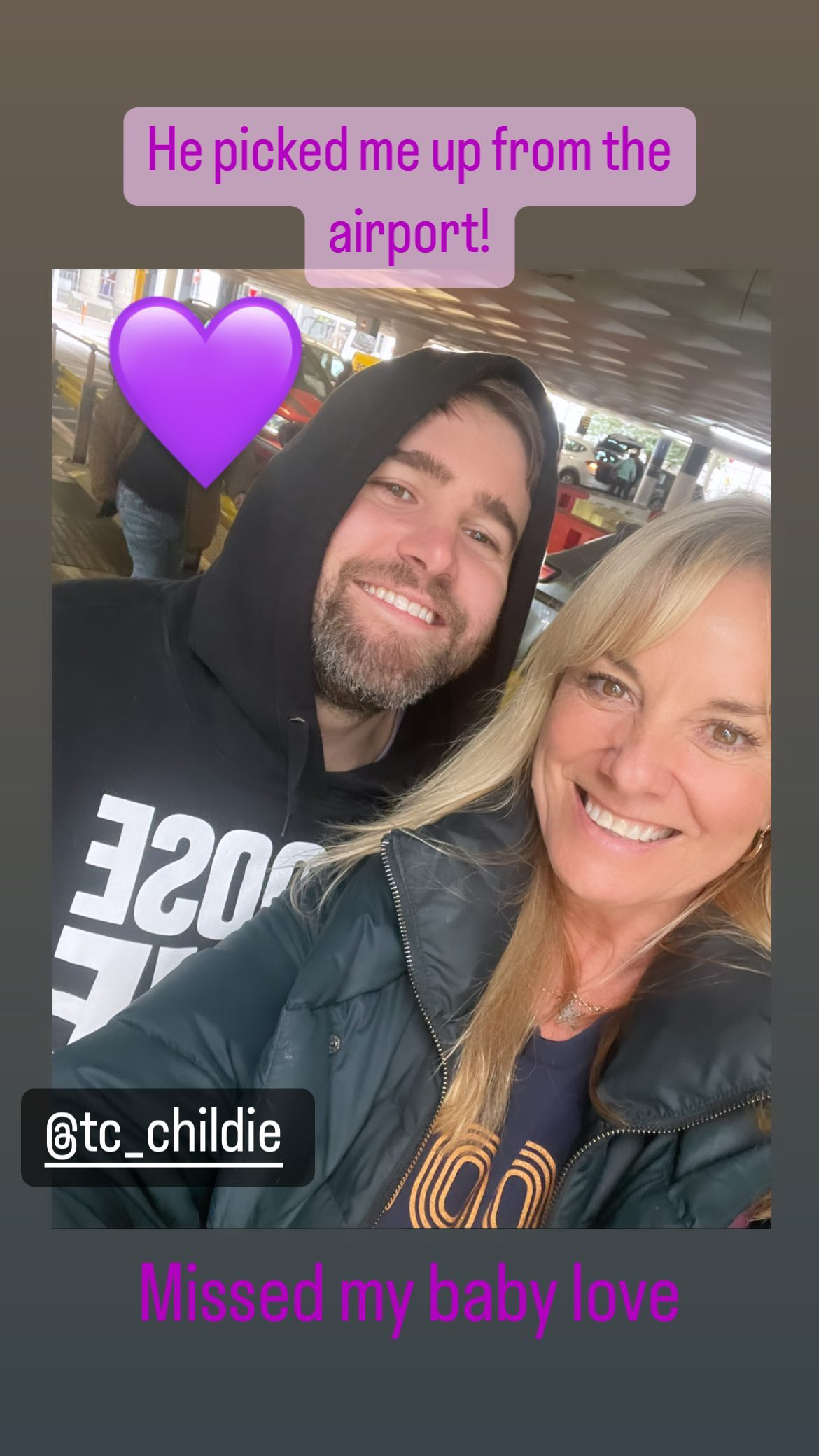 EastEnders star Tamzin Outhwaite shares snap of rarely-seen toyboy boyfriend as he picks her up at the airport