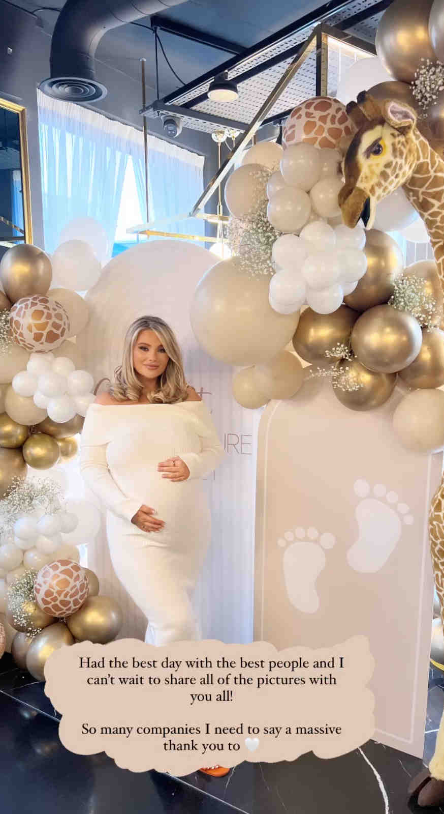 Shaughna Phillips shows off growing bump in skintight dress at baby shower with Love Island pals