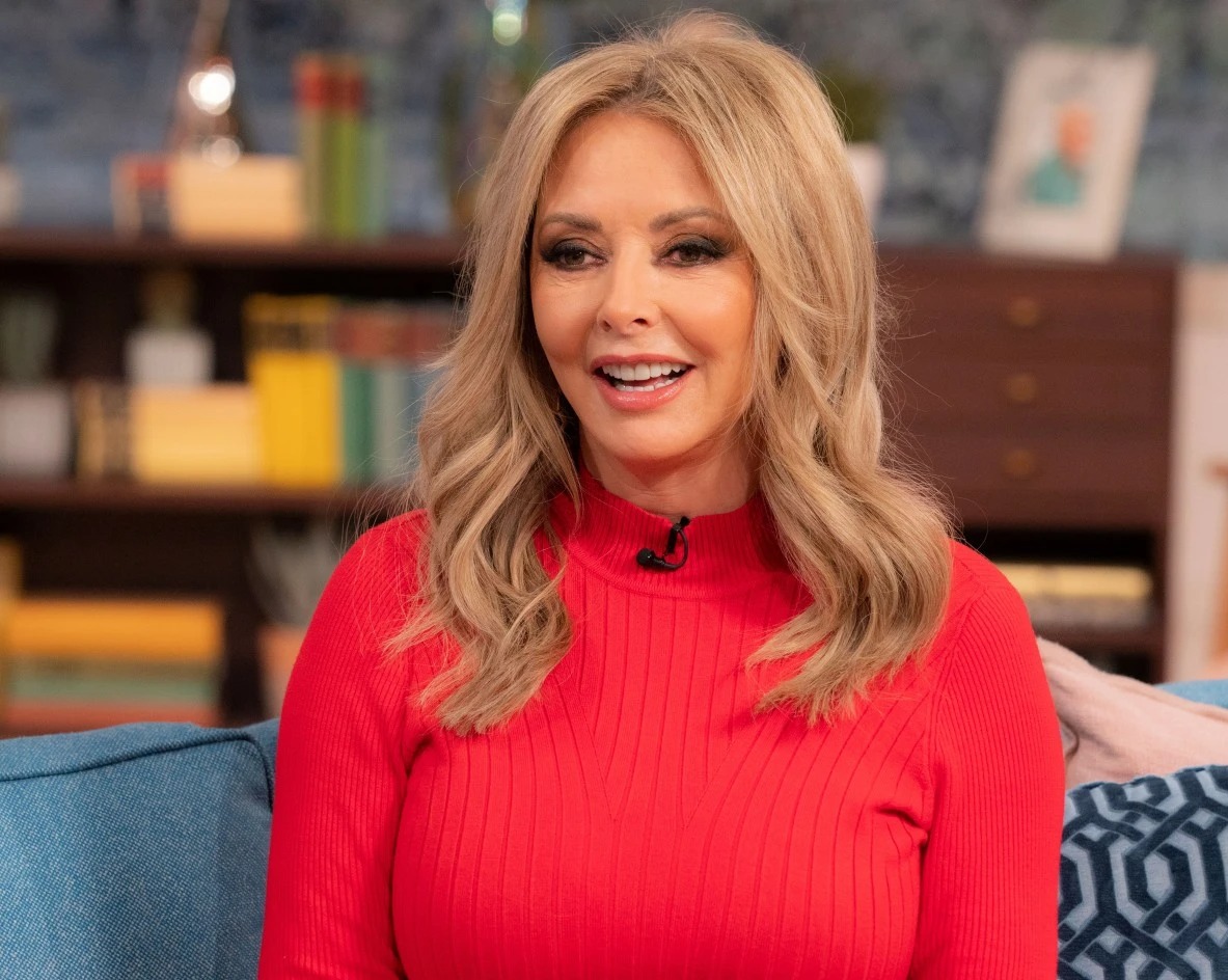 Carol Vorderman wows This Morning viewers in a red catsuit